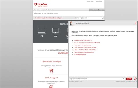 mcafee live chat|mcafee virtual assistant.